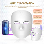 LumeGlow™ Wireless LED Light Therapy Face Mask — 7 Color Photon Skin Rejuvenation
