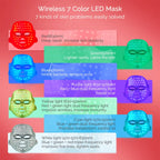 LumeGlow™ Wireless LED Light Therapy Face Mask — 7 Color Photon Skin Rejuvenation